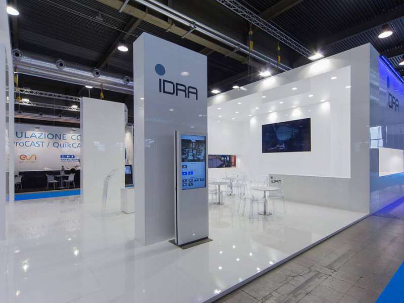 Exhibition stand setup at the METEF Fair in Verona