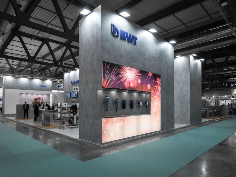 fairs in Italy, videowall and interactive totem, high range, customized graphic service, audio video system