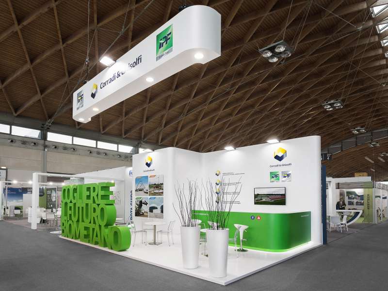 fairs in Italy, videowall and interactive totem, lacquered stands, creative concept, form group