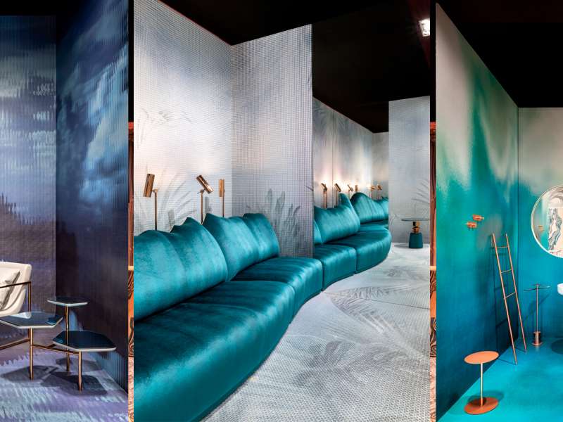 interior creation, customized stands, contemporary design and architecture, exhibition path , immersive installation