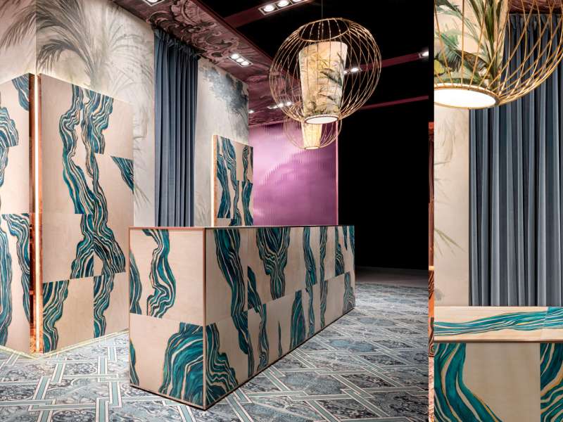 interior creation, customized stands, contemporary design and architecture, exhibition path , immersive installation