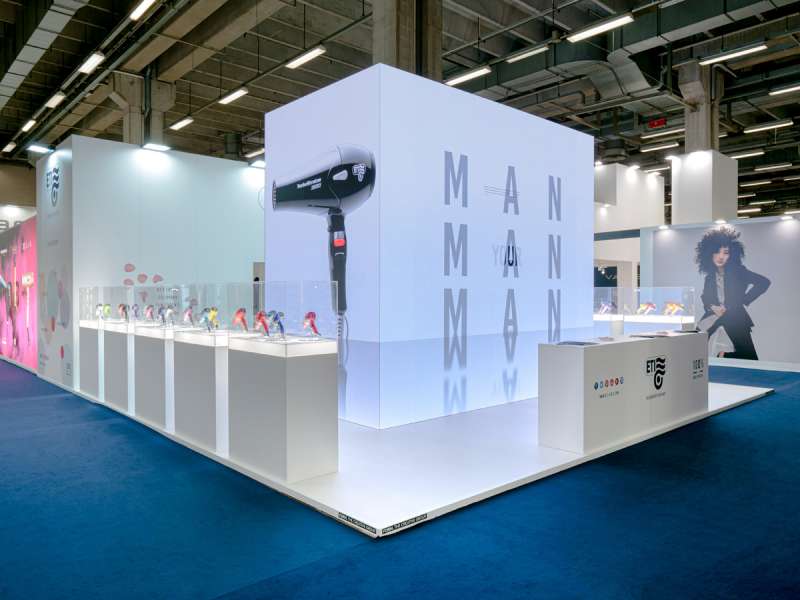 high quality exhibition stands, made in Italy, 100% turnkey, audio video system, ledwall