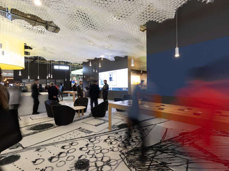 exhibitors' furniture and customized tables, fairs abroad, made in Italy, form the creative group, fair stands set-up