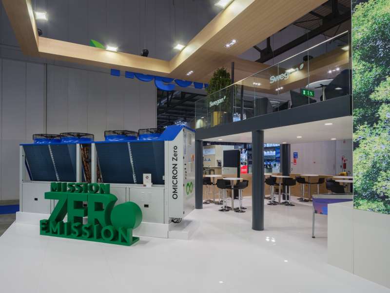 highly customized solutions, stand with mezzanine, made in Italy, 100% turnkey, exhibition stand builders