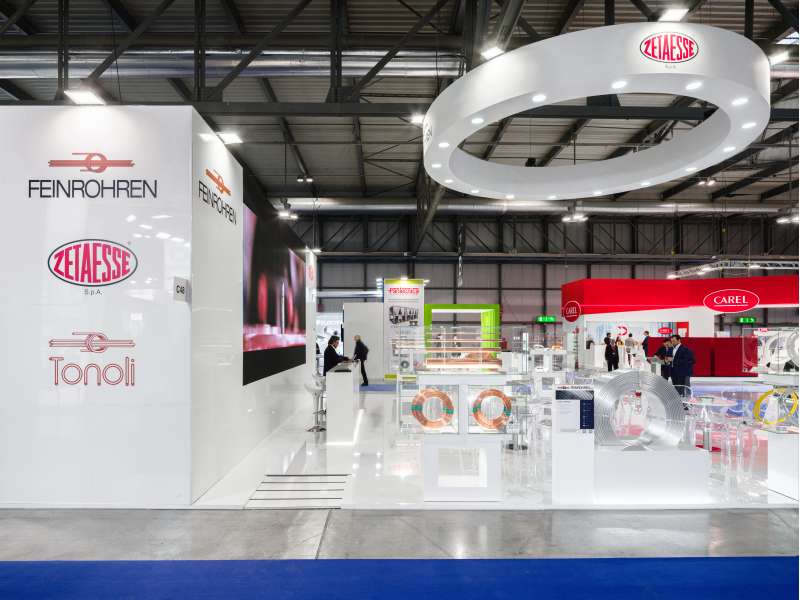 high quality exhibition stands, customized product displays, lighting engineering, form installations Milan, ledwall rental prices