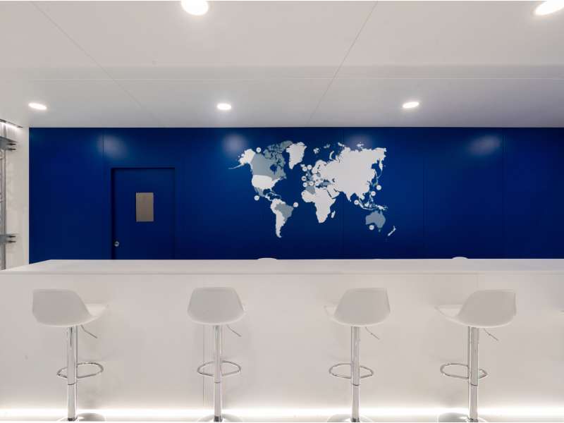 fairs abroad, stand with mezzanine, two-levels booth, ledwall, exhibition set-up